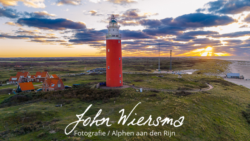 Texel vuurtoren zonsondergang